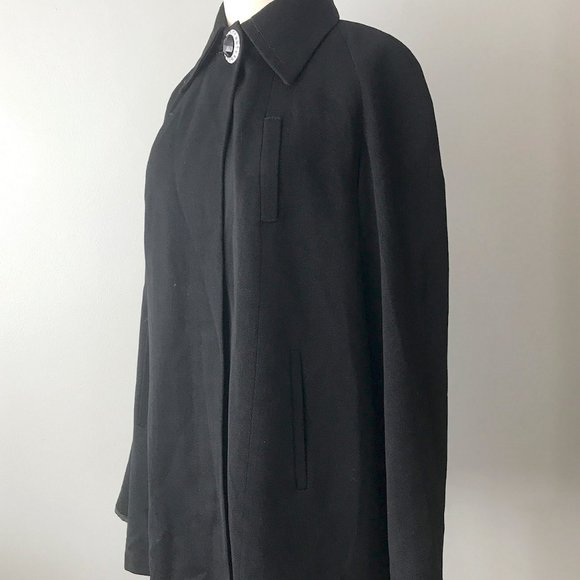 Black Vintage Coat, Retro Black Coat Large - Picture 3 of 7